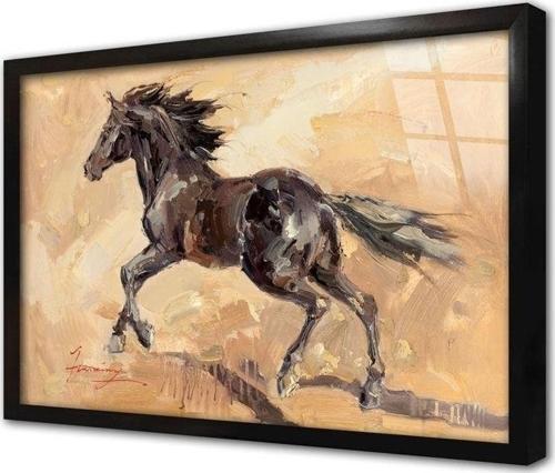 Koşan At Çerçeveli Cam Tablo 20x30 cm