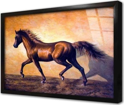 Koşan At Çerçeveli Cam Tablo 20x30 cm