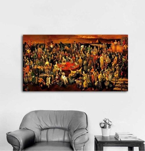103 Ünlü Atatürk Ile Birlikte Kanvas Tablo 60x120 cm 60x120 cm