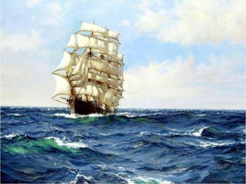 Denizde Yelkenli Kanvas Tablo 60x90 cm Ls029 60x90 cm
