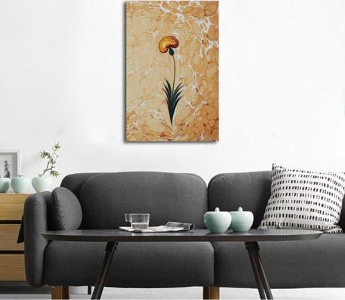 Ebru Çiçek Kanvas Tablo 50x70 cm 50x70 cm