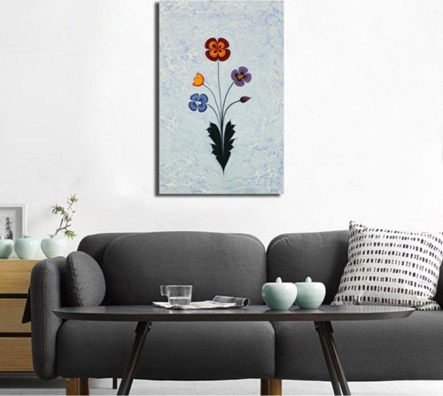 Ebru Çiçekler Kanvas Tablo 60x90 cm 60x90 cm
