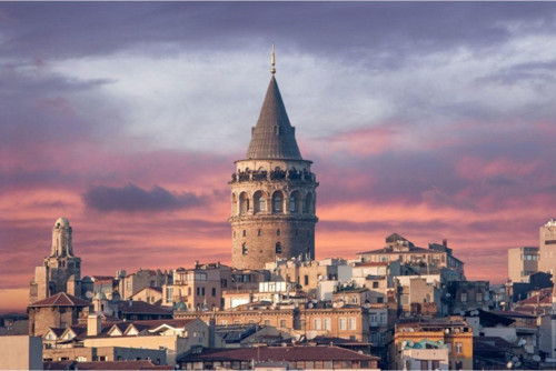 Galata Kulesi Akşam Fotoğraf Kanvas Tablo 30x40 cm 30x40 cm