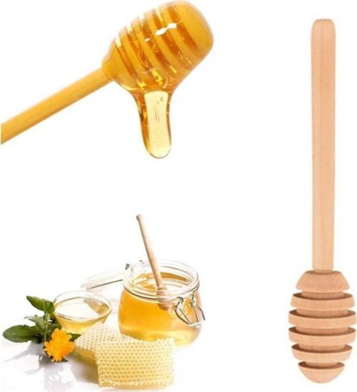 2'li Ahşap Dekoratif Organik Bal Kaşığı Seti 15cm