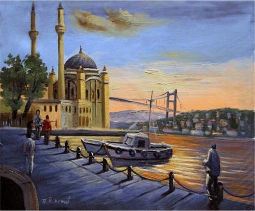 Istanbul Ortaköy Manzaralı Kanvas Tablo 20x30 cm Kb16133 20x30 cm