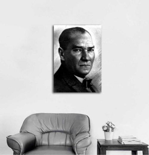 Kara Kalem Atatürk Portresi Kanvas Tablo 20x30 cm 20x30 cm