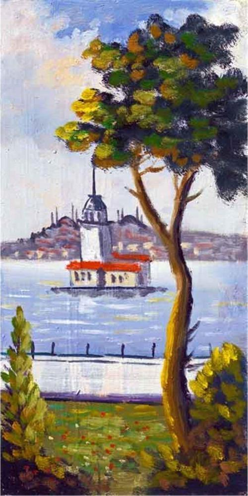 Istanbul Kız Kulesi Kanvas Tablo 90x180 cm Kb16176 90x180 cm