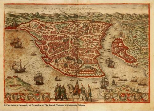 Konstantinopolis Eski Istanbul Haritası Kanvas Tablo 20x30 cm 20x30 cm