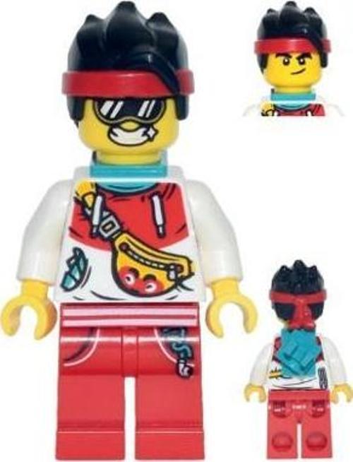 Minifigür Monkie Kid - Tourist Outfit Dark Turquoise Neck Bracket and Clip +5 Yaş (1 Parça)
