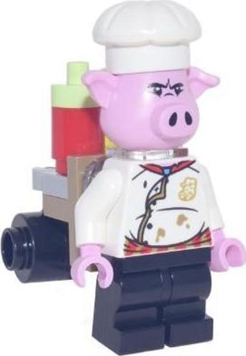 Minifigür Pigsy - White Chef Jacket Black Medium Legs Portable Kitchen +5 Yaş (1 Parça)