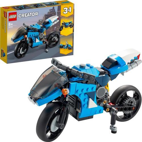 Creator 3'ü 1 Arada Süper Motosiklet 31114 - Çocuklar için Oyuncak Motosiklet Yapım Seti +8 Yaş (236 Parça)