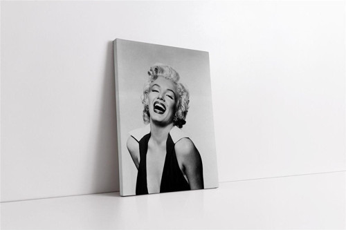Marliyn Monroe Gülerken Çekilmiş Kanvas Tablo