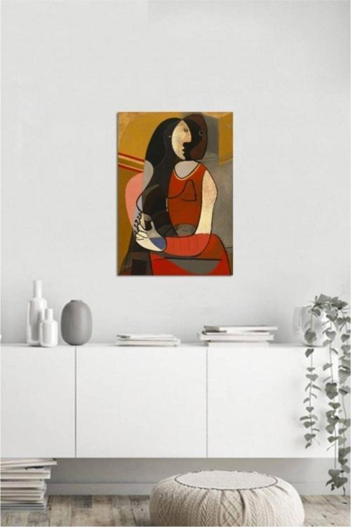 Oturan Kadın Pablo Picasso Kübizm Kanvas Tablo 50x70 cm B-13-199 50x70 cm