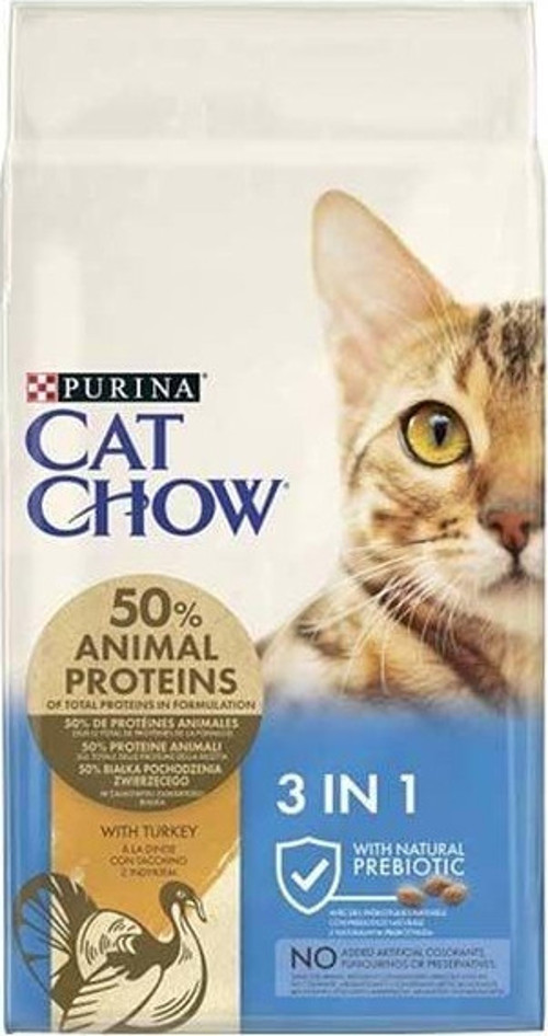 3 in 1 Hindili Preobiyotikli Yetişkin Kedi Maması 15 Kg