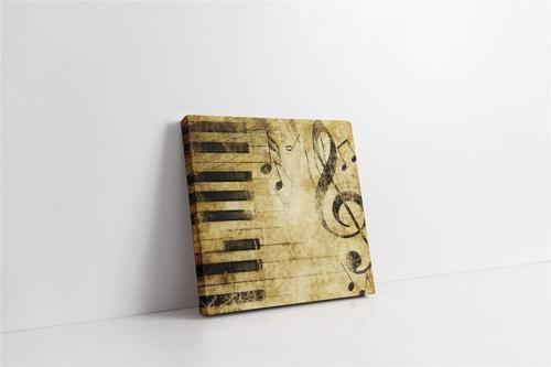 Piyano Ve Notalar Kanvas Tablo