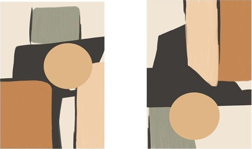 Modern Nesneler Ikili Kanvas Tablo Seti