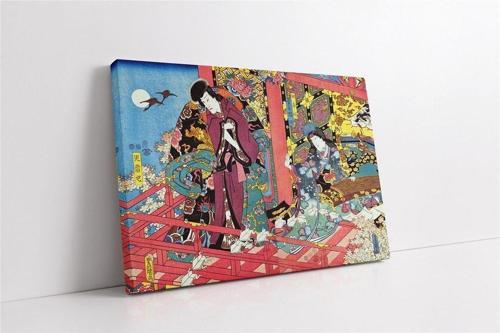 Renkli Geleneksel Japon Sanatı Kanvas Tablo