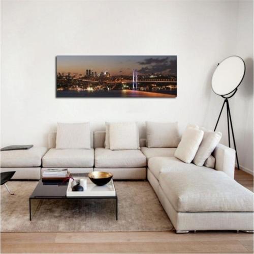 Panoramik Istanbul Boğaz Fotoğraf Kanvas Tablo 60x180 60x180 cm