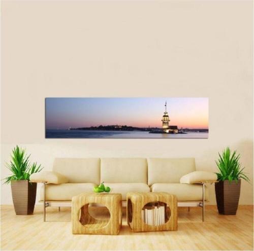 Panoramik Kız Kulesi Fotoğraf Kanvas Tablo 40x160 40x160 cm