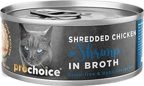 Prochoice Hypo-Allergenic Sos İçinde Tavuklu ve Karidesli Tahılsız Yetişkin Kedi Konservesi 70 Gr