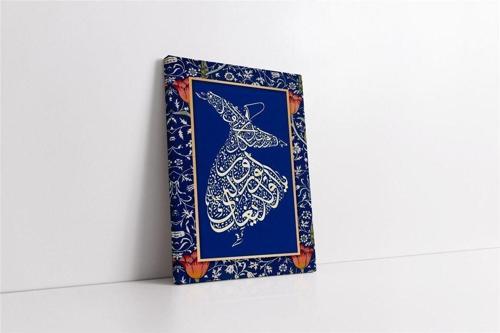 Semazen Koyu Mavi Kanvas Tablo
