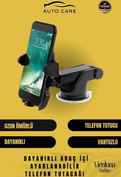 Deluxe Üretim Uzayan Ayarlanan Vantuzlu Cep Telefon Tutucu Otomobil Araç Araba İçi Telefon Tutacağı