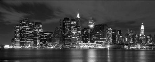 Siyah Beyaz Manhattan Fotoğraf Kanvas Tablo 50x150 50x150 cm