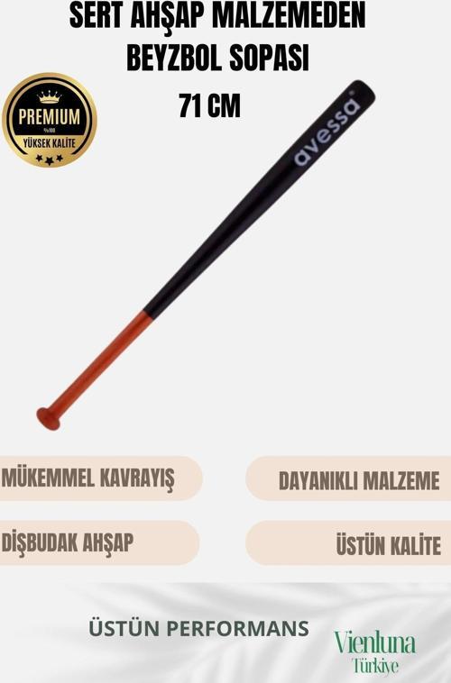 Premium Kalite Mükemmel Kavrayışlı Kırılmaz Ultra Dayanıklı Ahşap 28" Baseball Beyzbol Sopası 71 Cm
