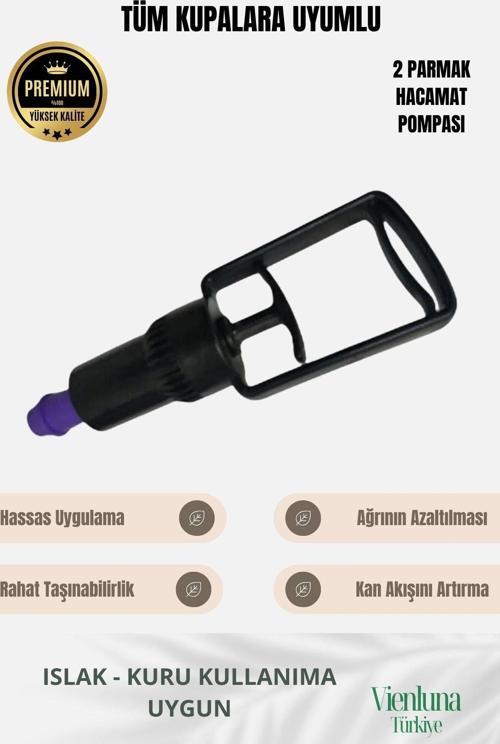 Özel Seri Her Kupaya Uygun 2 Parmak Islak Kuru Kullanıma Uyumlu Dayanıklı Hacamat Pompası