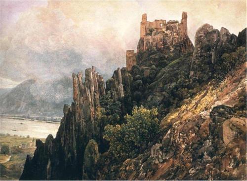 Suluboya Şato Görsel Kanvas Tablo 90x130 cm Kb27137 90x130 cm