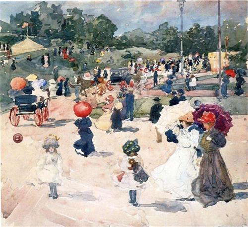 Suluboya Kasaba Meydanı Kanvas Tablo 40x40 cm Kb27226 40x40 cm