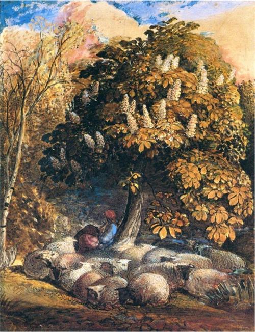 Suluboya Sonbahar Ağacı Kanvas Tablo 90x120 cm Kb27110 90x120 cm