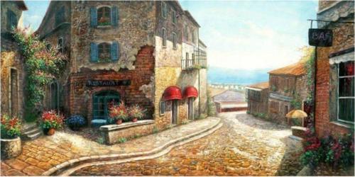 Venedik Taş Evler Kanvas Tablo 60x120 cm Ls023 60x120 cm