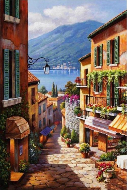 Venedik Taş Evler Kanvas Tablo 90x120 cm Ls025 90x120 cm