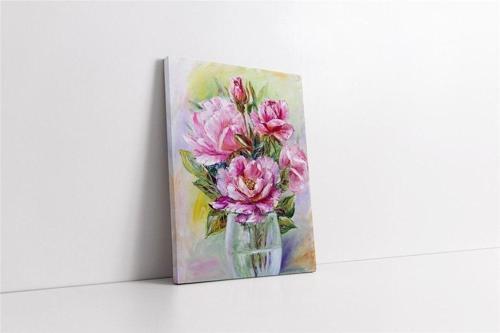 Vazoda Çiçekler Kanvas Tablo 20x30 cm