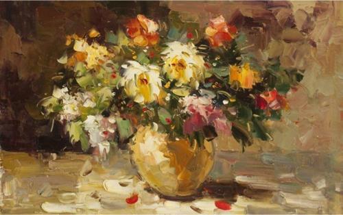 Vazoda Çiçekler Kanvas Tablo 60x90 cm 60x90 cm