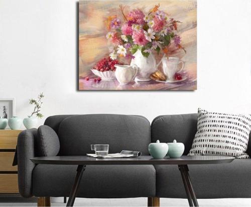Vazoda Çiçekler Kanvas Tablo 60x90 cm 60x90 cm