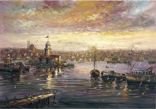 Yağlı Boya Istanbul Kanvas Tablo 60x90 cm 60x90 cm