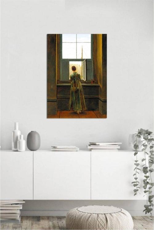Yağlı Boya Penceredeki Kadın Caspar David Friedrich Kanvas Tablo 50x70 cm B-13-351 50x70 cm