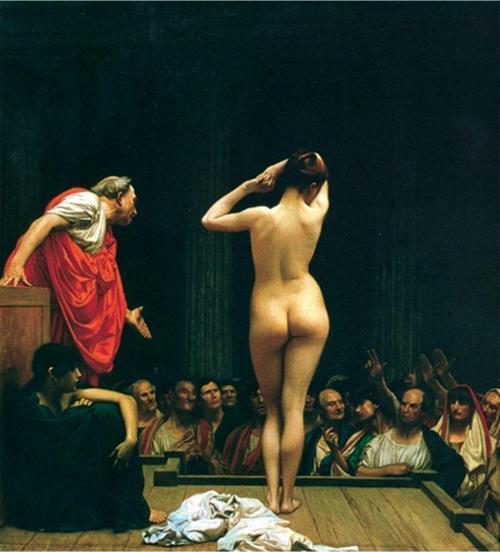 Yağlı Boya Romada Köle Pazarı - Jean-Lean Gerome Kanvas Tablo 90x90 cm 90x90 cm