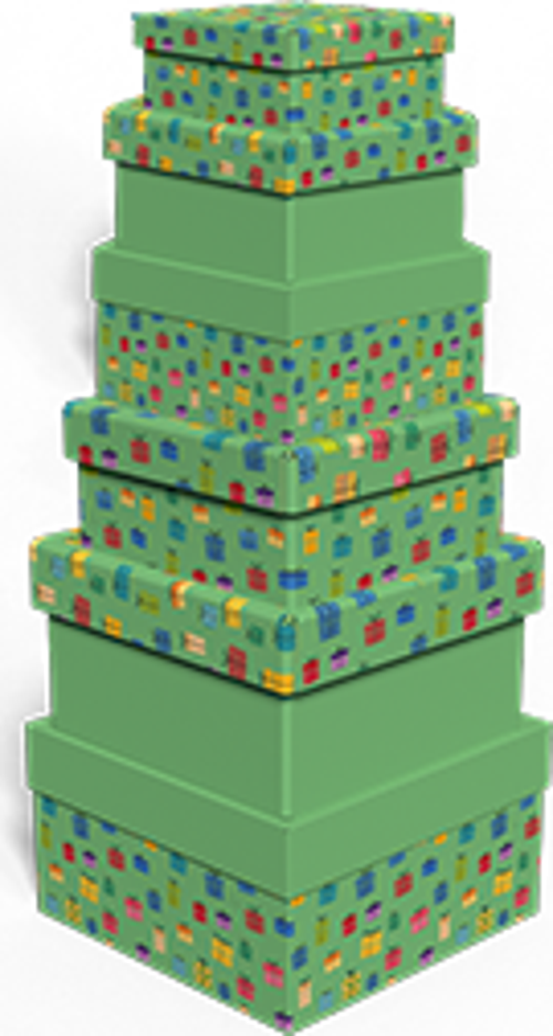 Hediye Kutusu Kare 6 Lı Hediye Paketi Hk-92