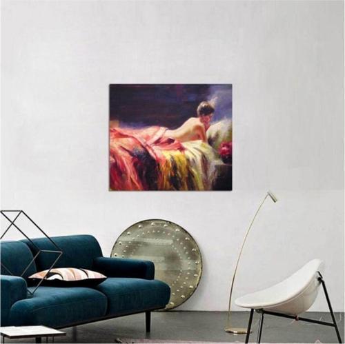 Yağlı Boya Uzanan Kadın Kanvas Tablo 20x30 cm B-19-104 20x30 cm