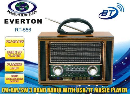 Rt-556 Bluetooth Fm-Usb-Tf-Aux Şarjlı Nostaljik Radyo