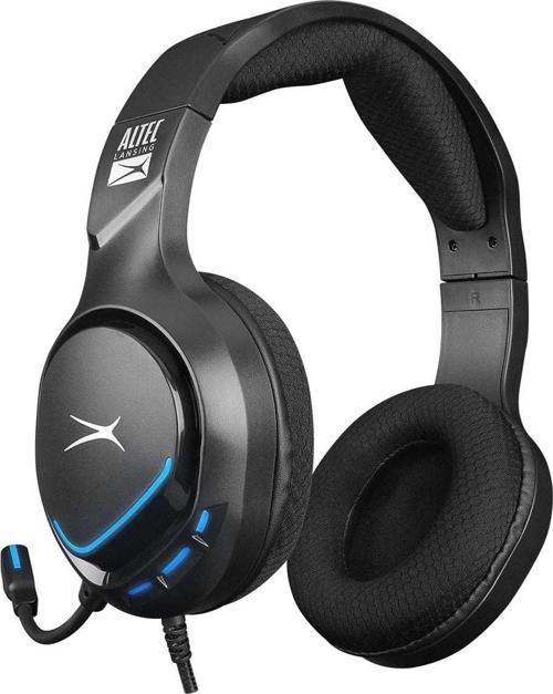 Algh9603 Siyah Ps4-Xbox-Mobil Uyumlu Usb+3.5Mm Mavi Ledli Gaming Mikrofonlu Kulaklık