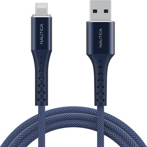 Nautica C65 MFI Lightning to USB-A 12W Örgülü Hızlı Şarj ve Data Kablosu 3M Navy