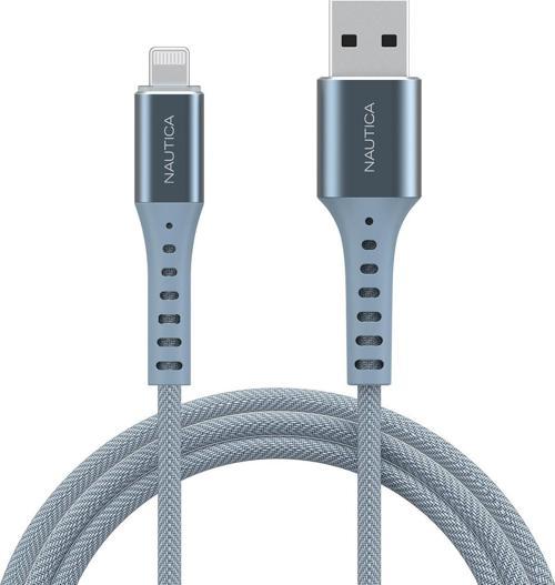 Nautica C65 MFI Lightning to USB-A 12W Örgülü Hızlı Şarj ve Data Kablosu 2.1M Mavi