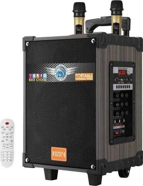 Lt-912 Süper Bass Kumandalı Şarjlı Çift Mikrofonlu Hoparlör Sistemi Taşınabilir Amfi