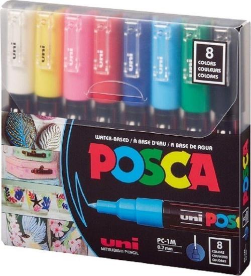 Markör Boyama Kalemi Posca Su Bazlı 0.7 Mm Anarenkler 8 Renk