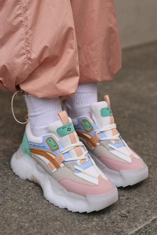 Kadın Ortopedik Taban Fileli Sneaker Günlük Spor Ayakkabı SLZ00028