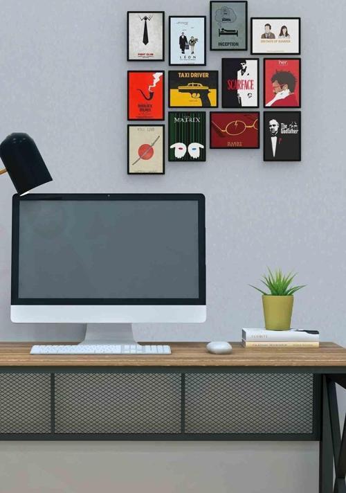Unutulmaz Filmler 12 Parça Mdf (ahşap) Tablo Ofis Boyu 